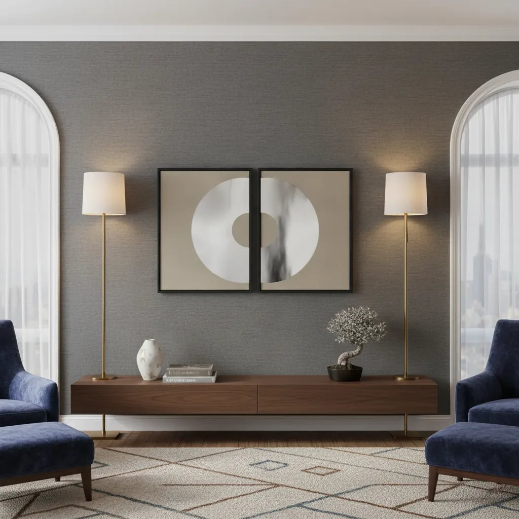 2Metallic Split Circle Set of 2 - Canvas