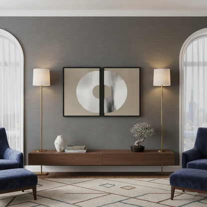 Metallic Split Circle Set of 2 - Canvas