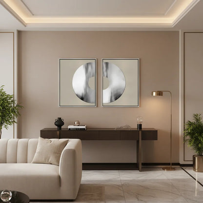 Metallic Split Circle Set of 2 - Canvas