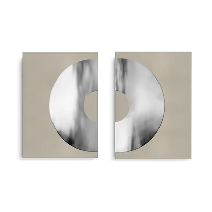 Metallic Split Circle Set of 2 - Canvas