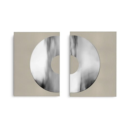 Metallic Split Circle Set of 2 - Canvas