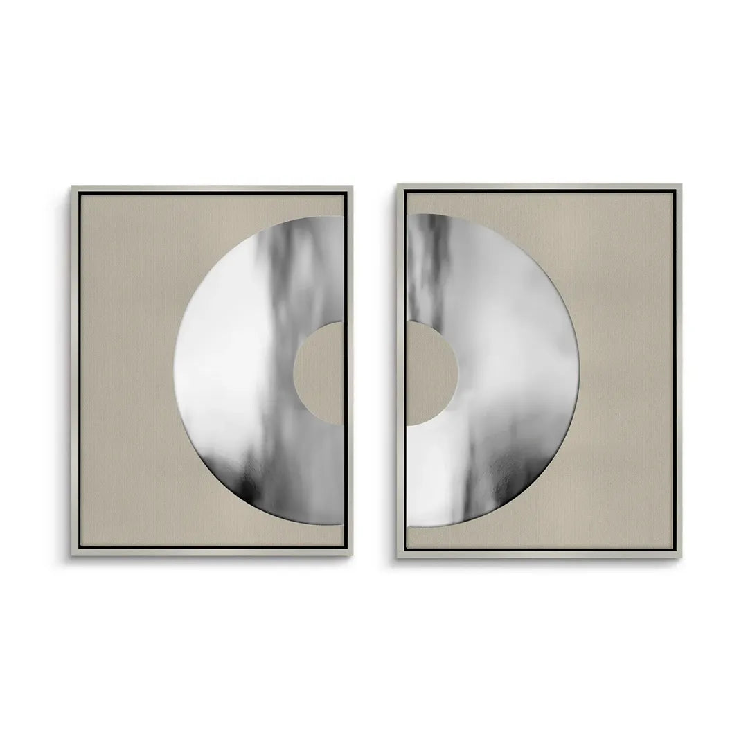 Metallic Split Circle Set of 2 - Canvas - Jasmineart.ae