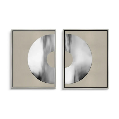 Metallic Split Circle Set of 2 - Canvas