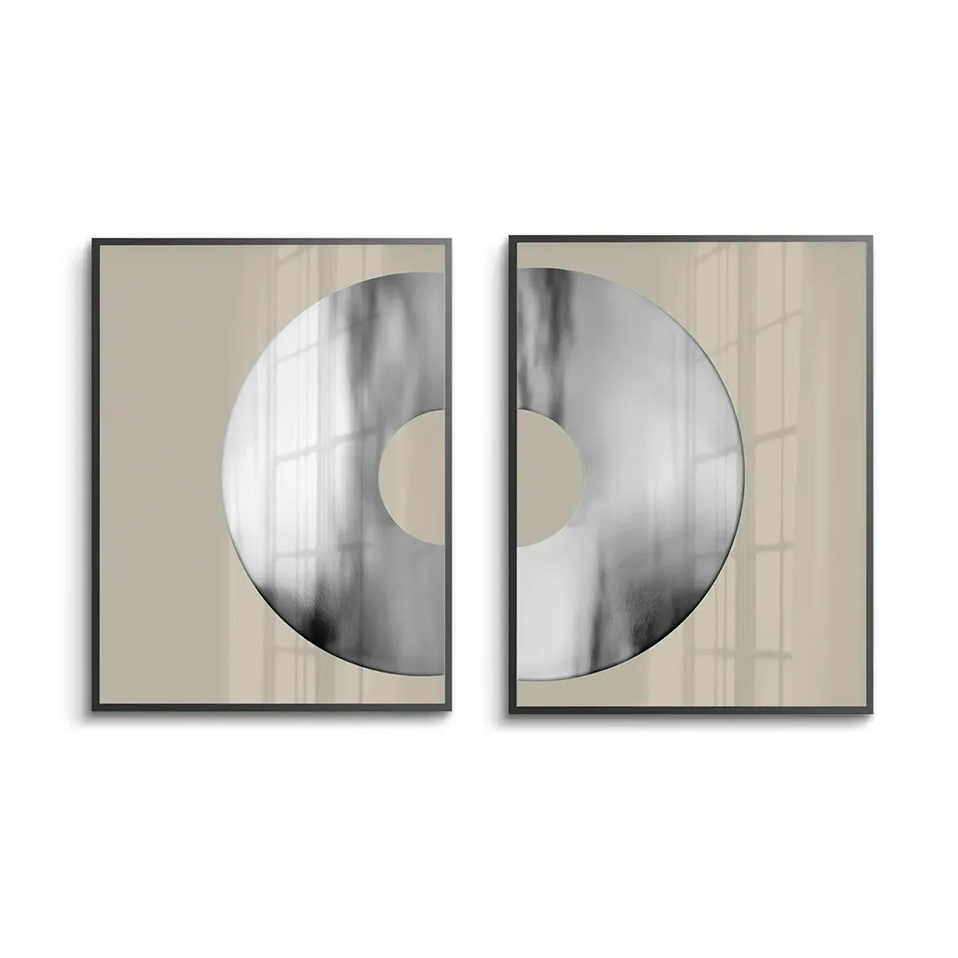 Metallic Split Circle Set of 2 - Fine Art - Jasmineart.ae