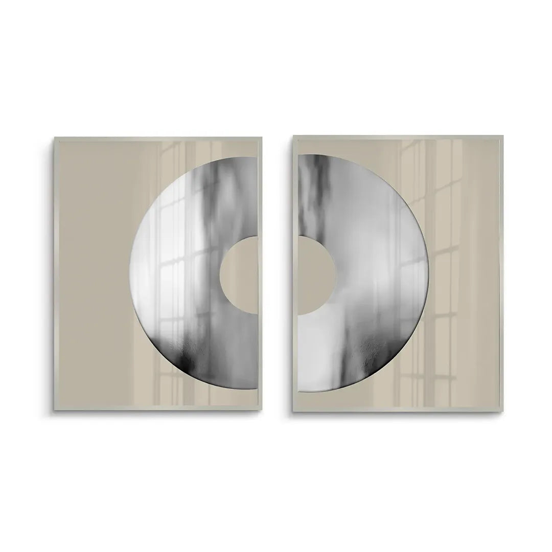 Metallic Split Circle Set of 2 - Fine Art - Jasmineart.ae