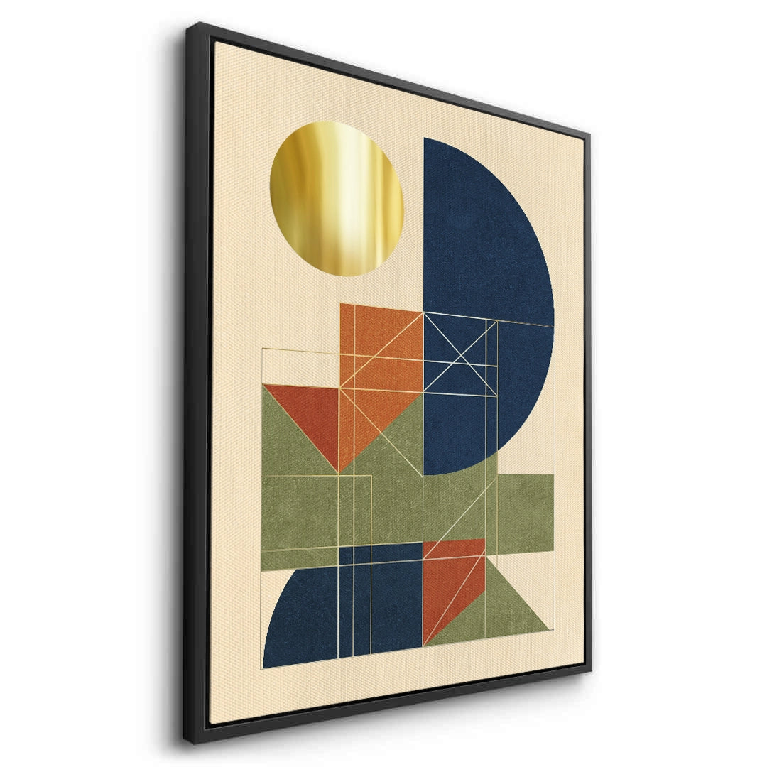 2Mid-Century Modern Gold Sun - Canvas