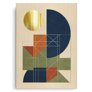 Mid-Century Modern Gold Sun - Canvas