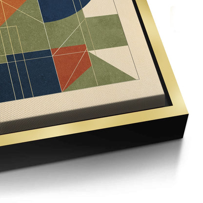 Mid-Century Modern Gold Sun - Canvas