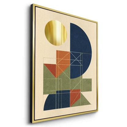 Mid-Century Modern Gold Sun - Canvas