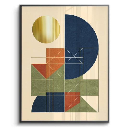 Mid-Century Modern Gold Sun - Fine Art