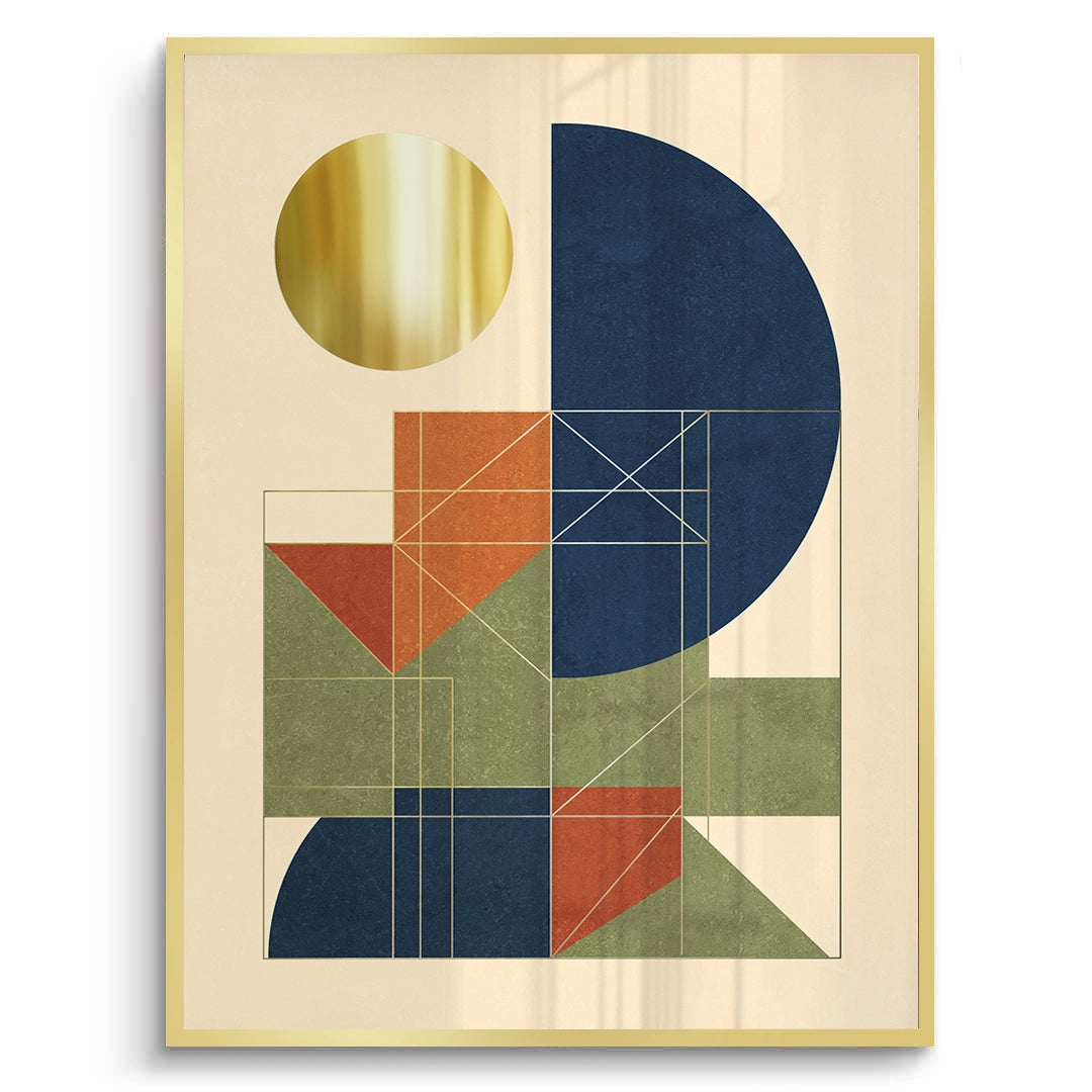 2Mid-Century Modern Gold Sun - Fine Art