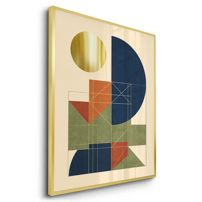 Mid-Century Modern Gold Sun - Fine Art