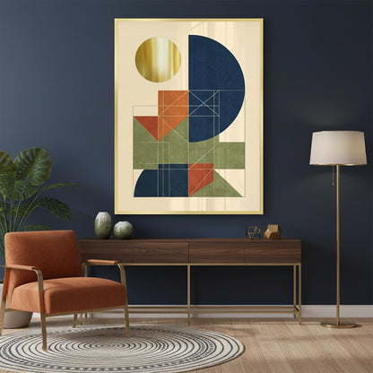Mid-Century Modern Gold Sun - Fine Art