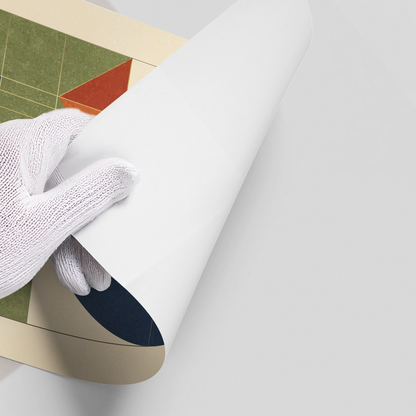 Mid-Century Modern Gold Sun - Poster