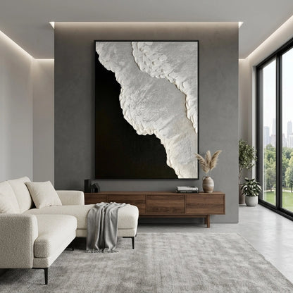 Elegant midnight foam wall art with soft wave-like design perfect for UAE living spaces