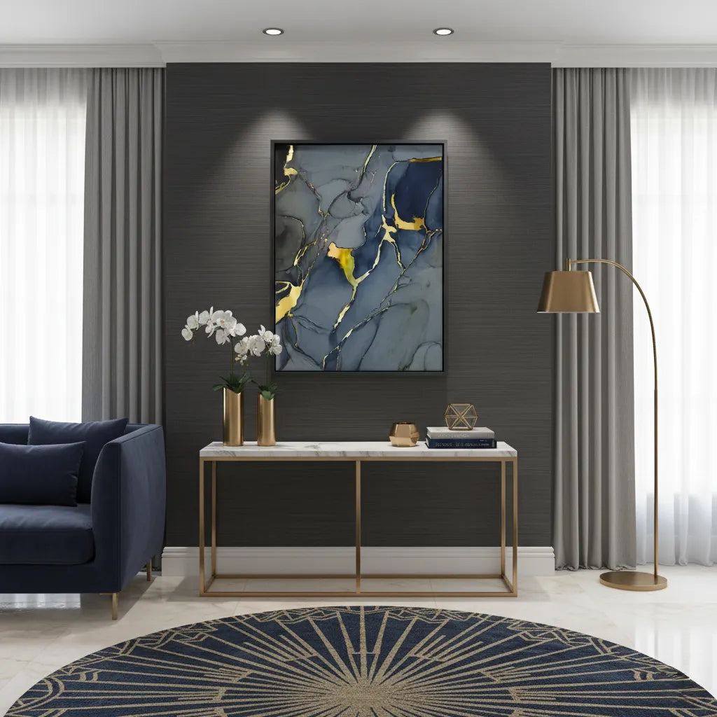 Midnight Marble - Canvas - Jasmineart.ae