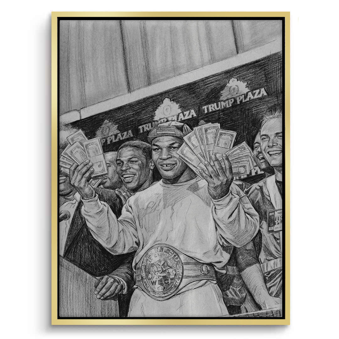 2Mike Tyson Trump Plaza Victory Sketch - Canvas