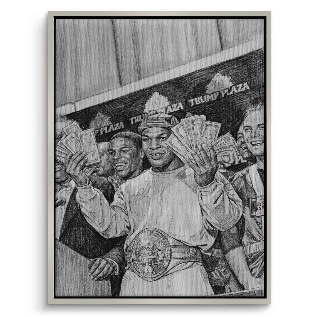 2Mike Tyson Trump Plaza Victory Sketch - Canvas