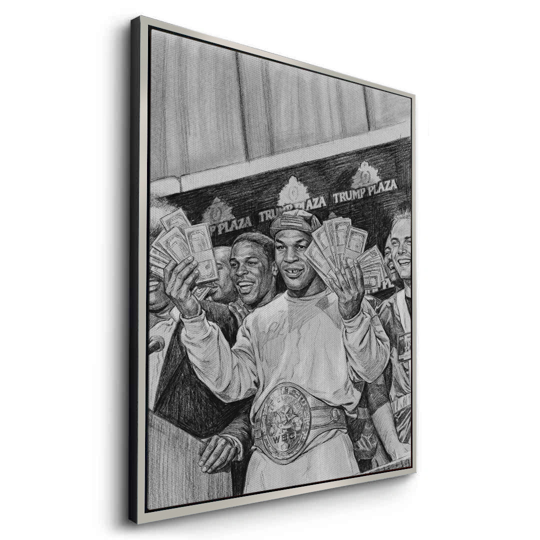 2Mike Tyson Trump Plaza Victory Sketch - Canvas