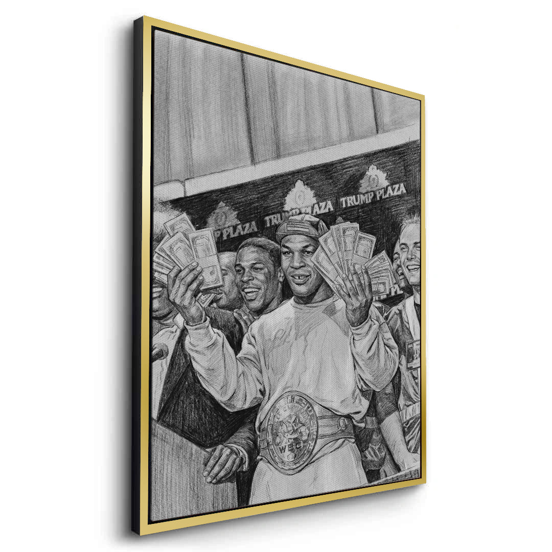 2Mike Tyson Trump Plaza Victory Sketch - Canvas