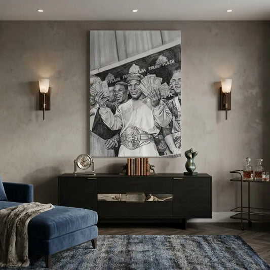 Mike Tyson Trump Plaza Victory Sketch - Canvas