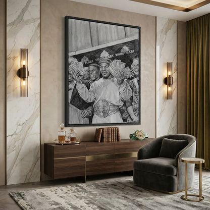 Mike Tyson Trump Plaza Victory Sketch - Canvas