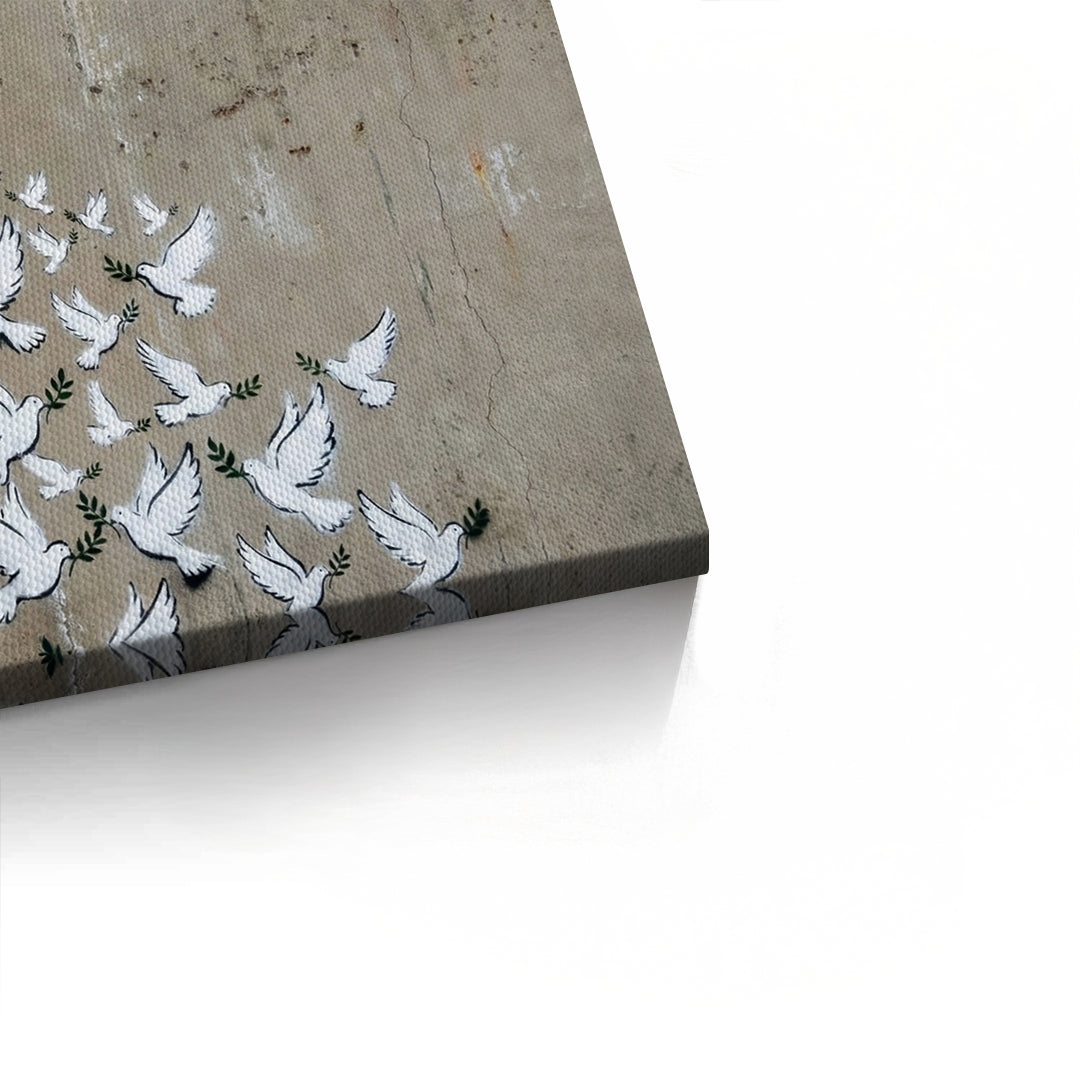 2Military Plane with Peace Doves - Canvas