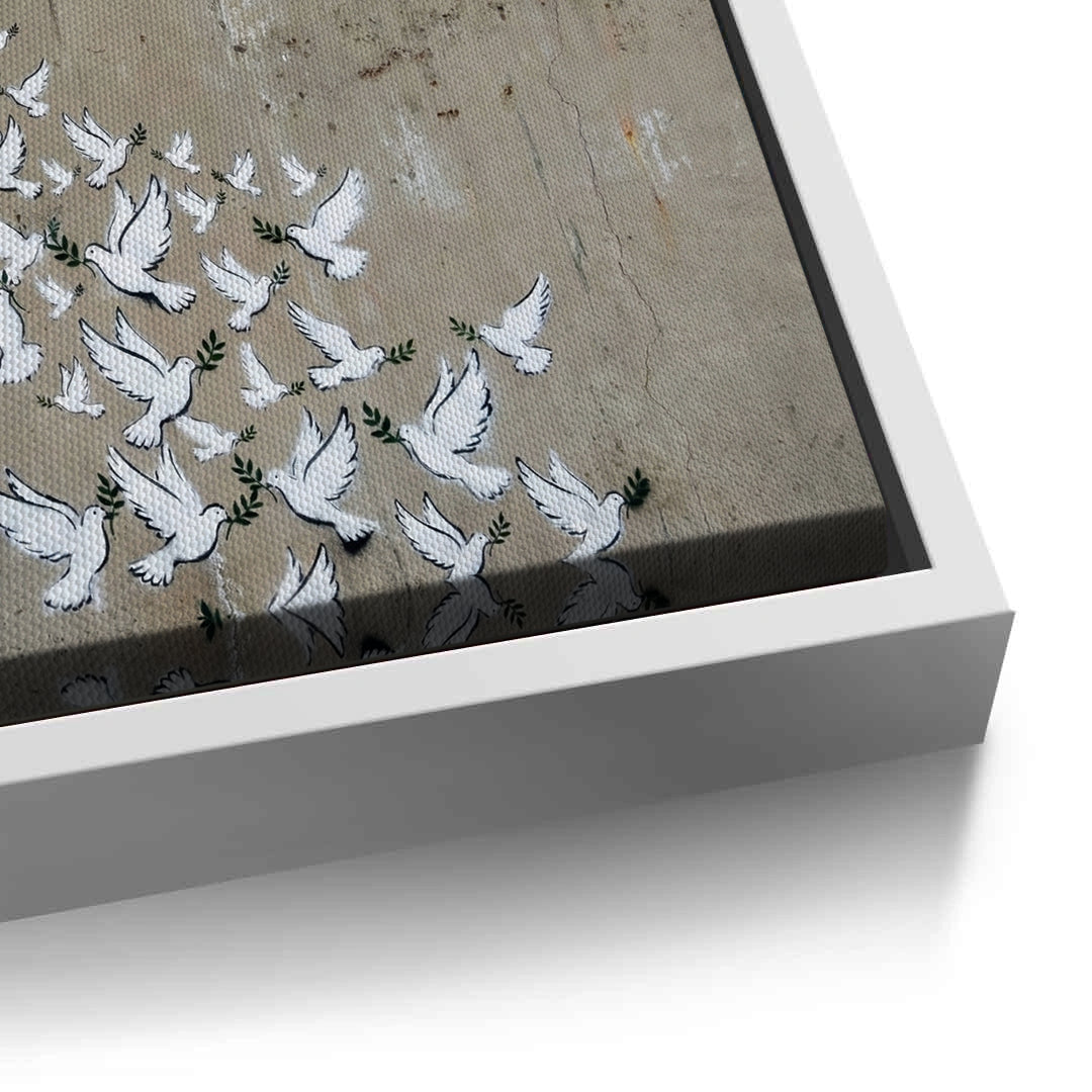 2Military Plane with Peace Doves - Canvas