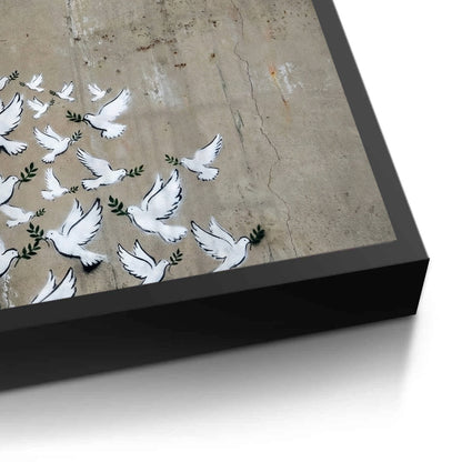 Military Plane with Peace Doves - Fine Art