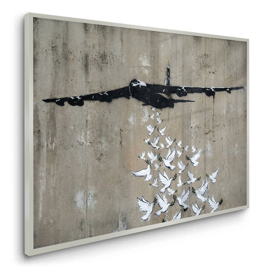 2Military Plane with Peace Doves - Fine Art
