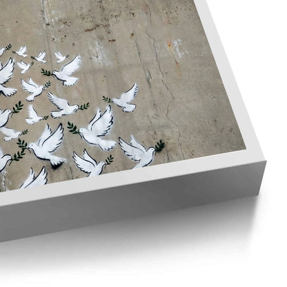 Military Plane with Peace Doves - Fine Art