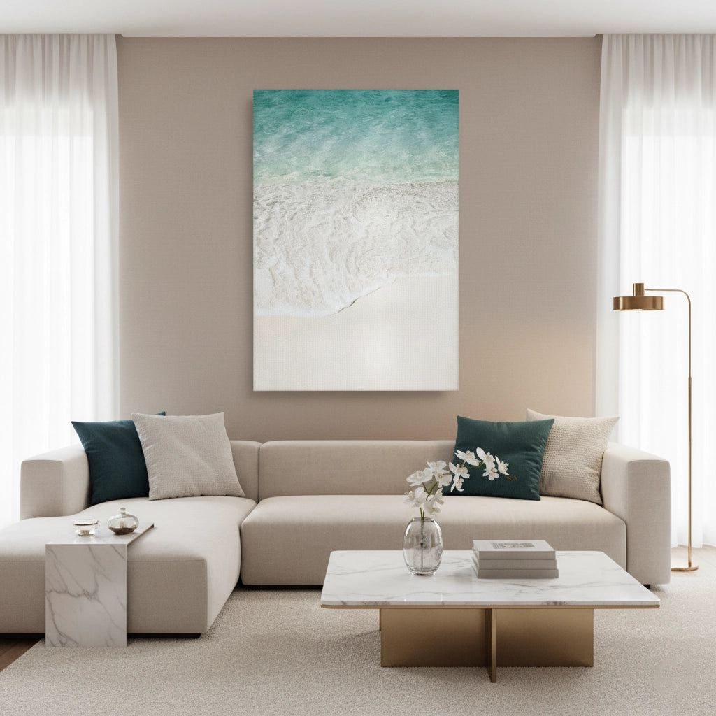 Minimalist Aqua Seafoam - Canvas - Jasmineart.ae