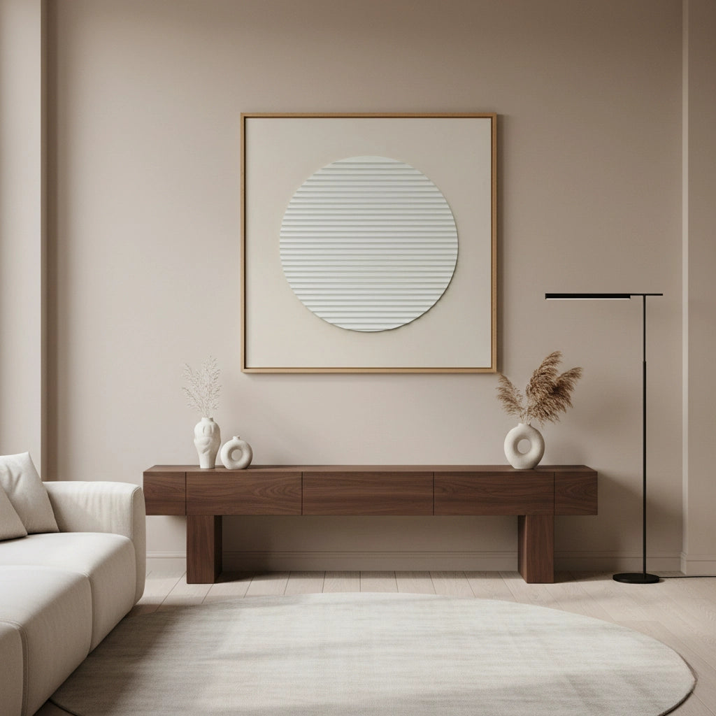 2Minimalist Beige Circle Painting #MBCI110