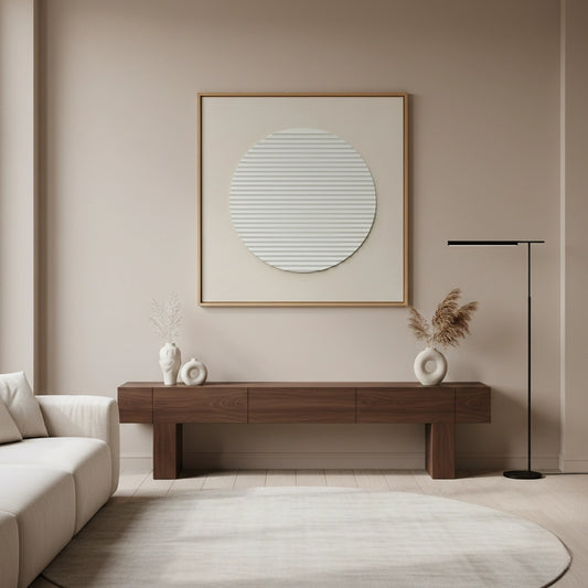 Minimalist Beige Circle Painting #MBCI110