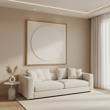 Minimalist Beige Circle Painting #MBCI110