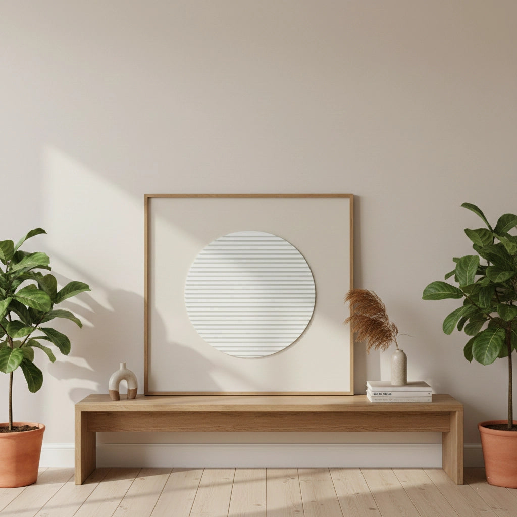 2Minimalist Beige Circle Painting #MBCI110