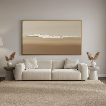 Minimalist Beige Shoreline Painting #MBSH110