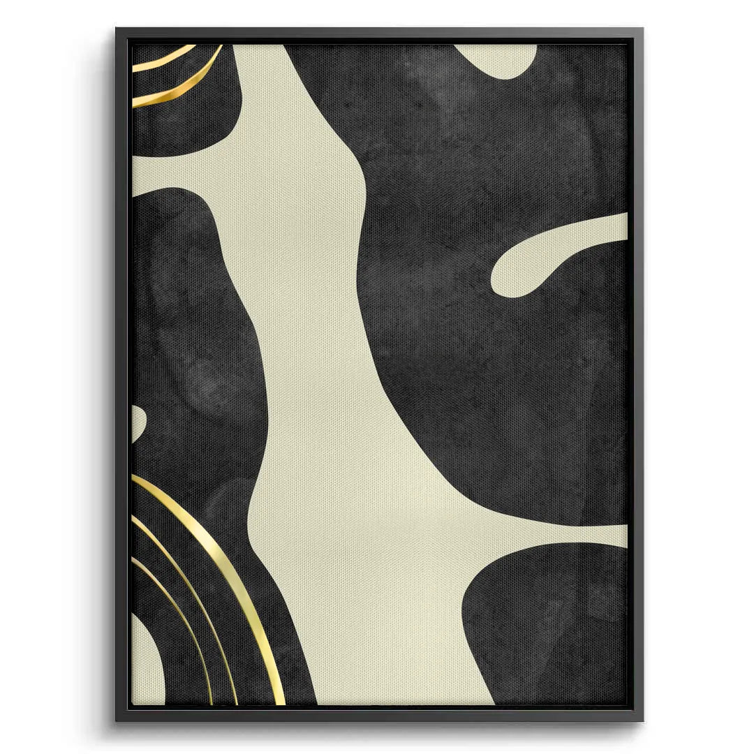 2Minimalist Black and Gold Set of 2 - Canvas