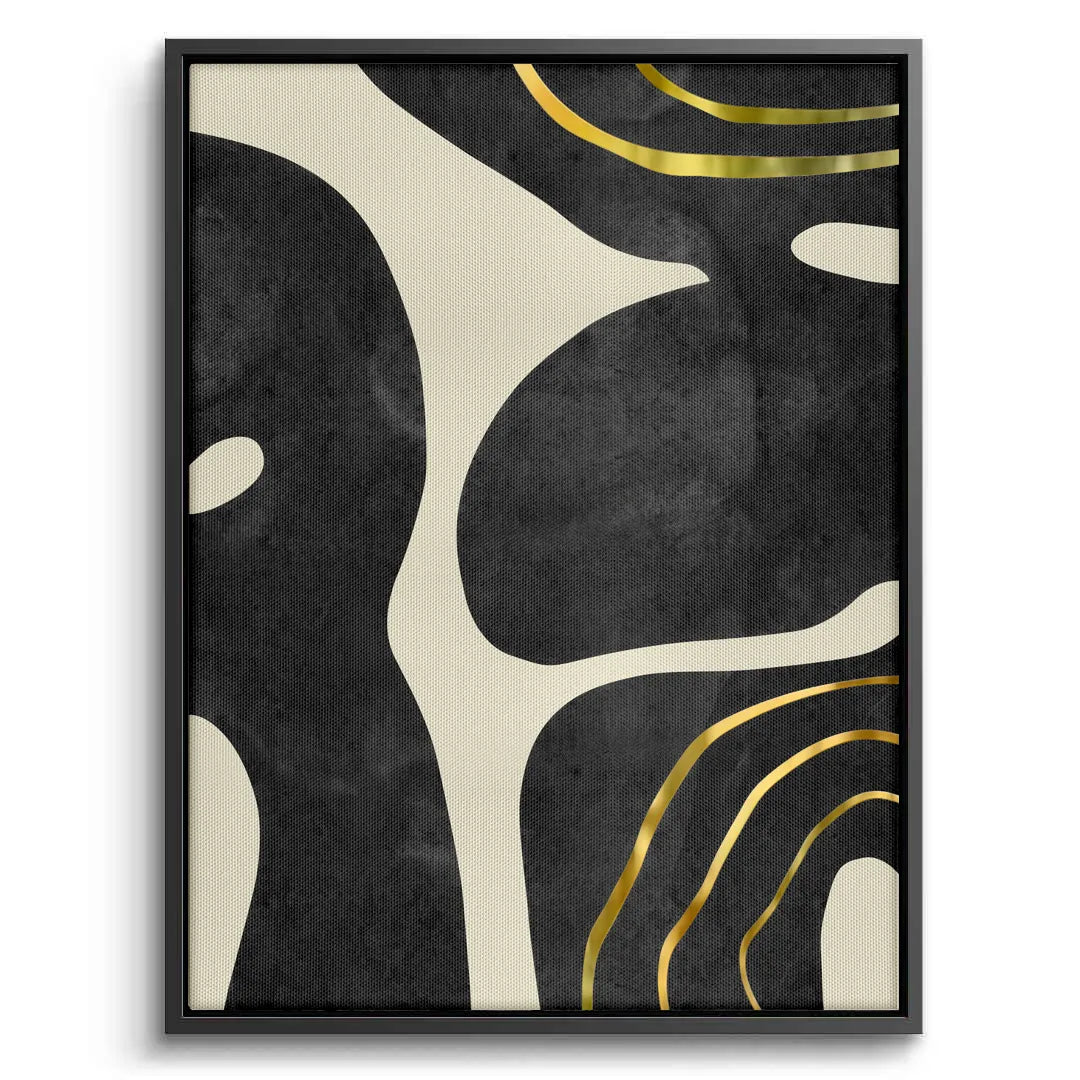 2Minimalist Black and Gold Set of 2 - Canvas
