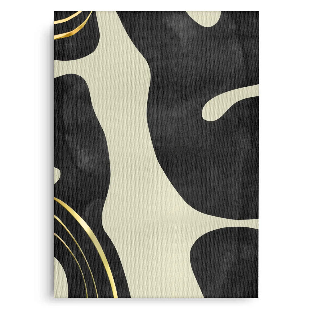 2Minimalist Black and Gold Set of 2 - Canvas