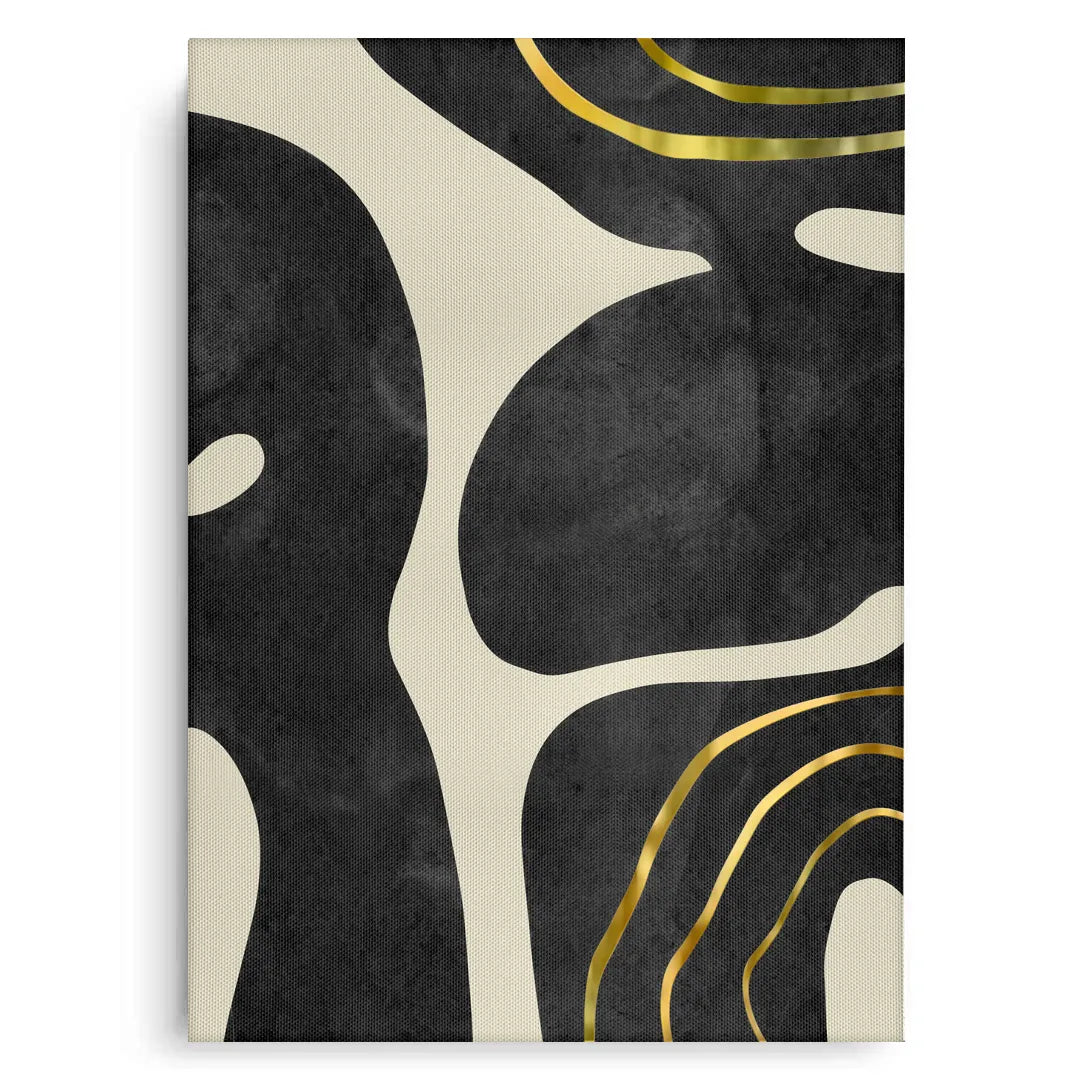 2Minimalist Black and Gold Set of 2 - Canvas