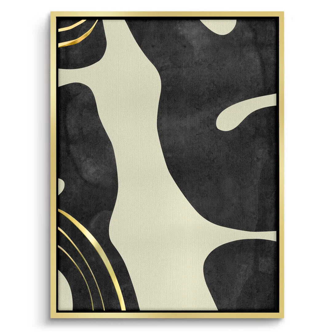 2Minimalist Black and Gold Set of 2 - Canvas