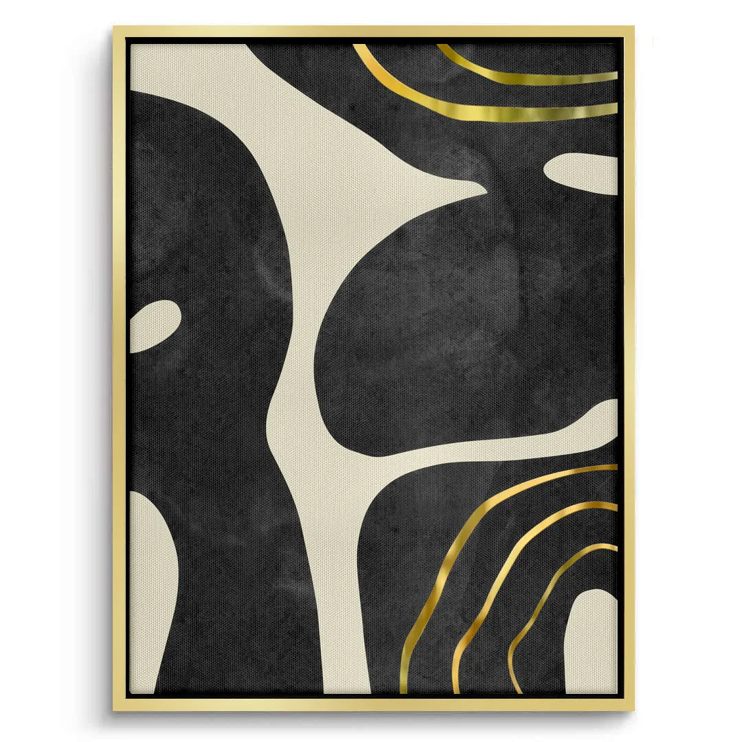 Minimalist Black and Gold Set of 2 - Canvas - Jasmineart.ae