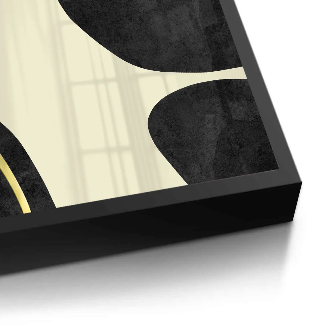 2Minimalist Black and Gold Set of 2 - Fine Art