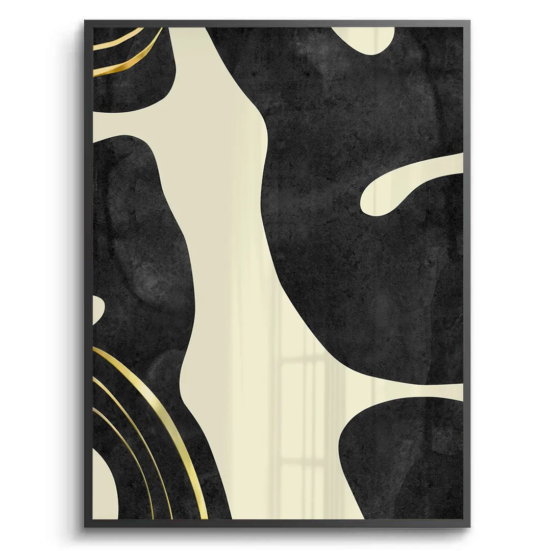 2Minimalist Black and Gold Set of 2 - Fine Art
