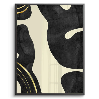 Minimalist Black and Gold Set of 2 - Fine Art