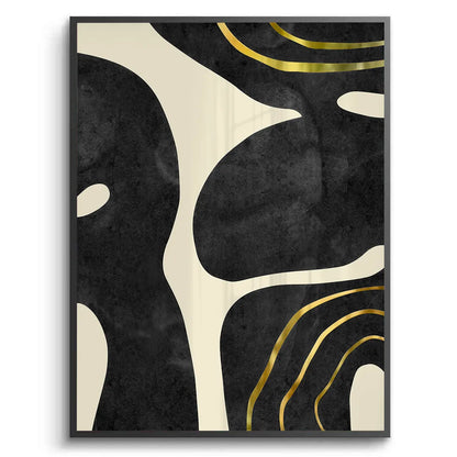 Minimalist Black and Gold Set of 2 - Fine Art