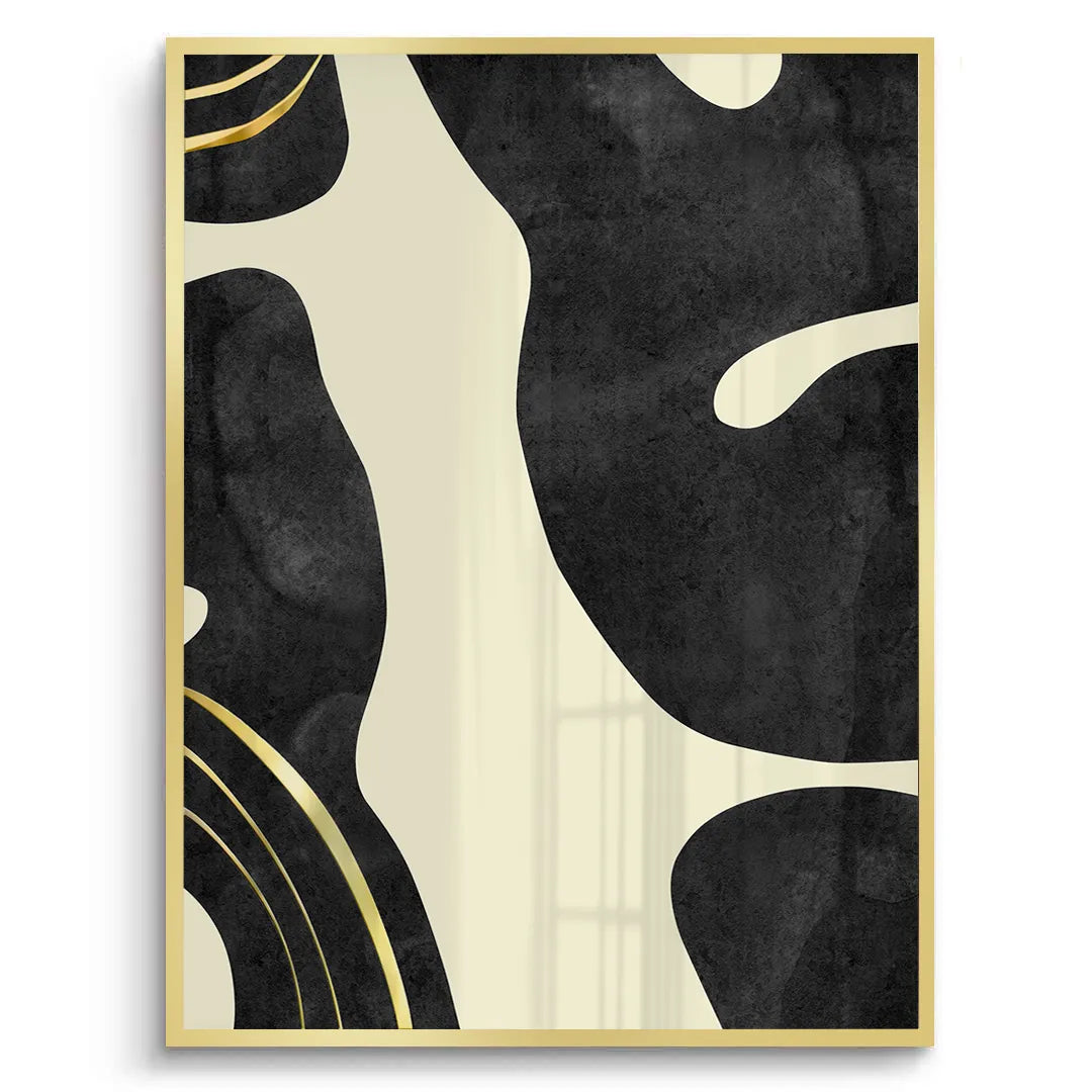 2Minimalist Black and Gold Set of 2 - Fine Art