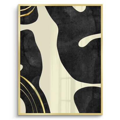 Minimalist Black and Gold Set of 2 - Fine Art