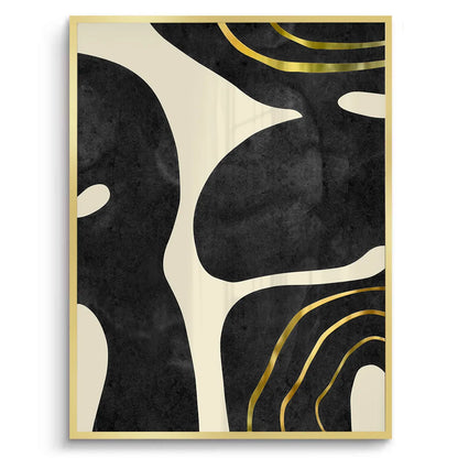 Minimalist Black and Gold Set of 2 - Fine Art